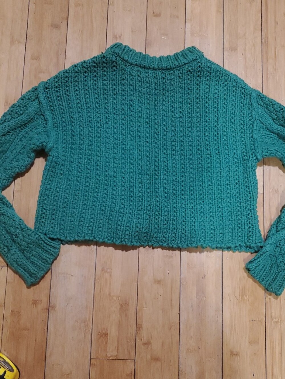 Free People Xs Green Chunky Cable Knit Women's Sweater - Picture 5 of 7